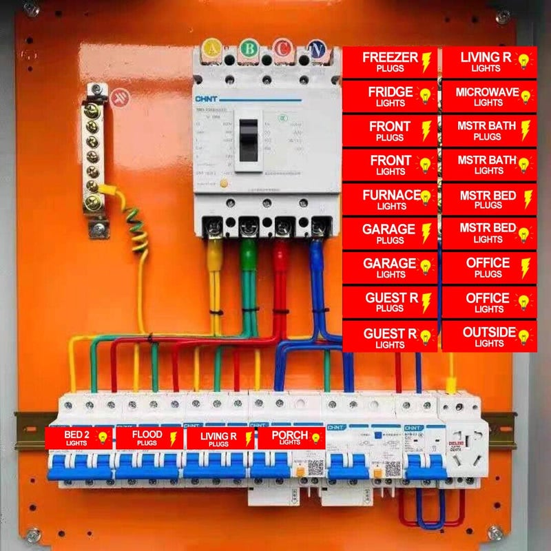 SMARSTICKER Circuit Breaker Box Label 0.5x1.5inch Electric Fuse Panel Box Identification Sticker 144pcs Plugs and Lights Circuit Breaker Label for Home Office  Electricians Catalog Load Center - Image 5